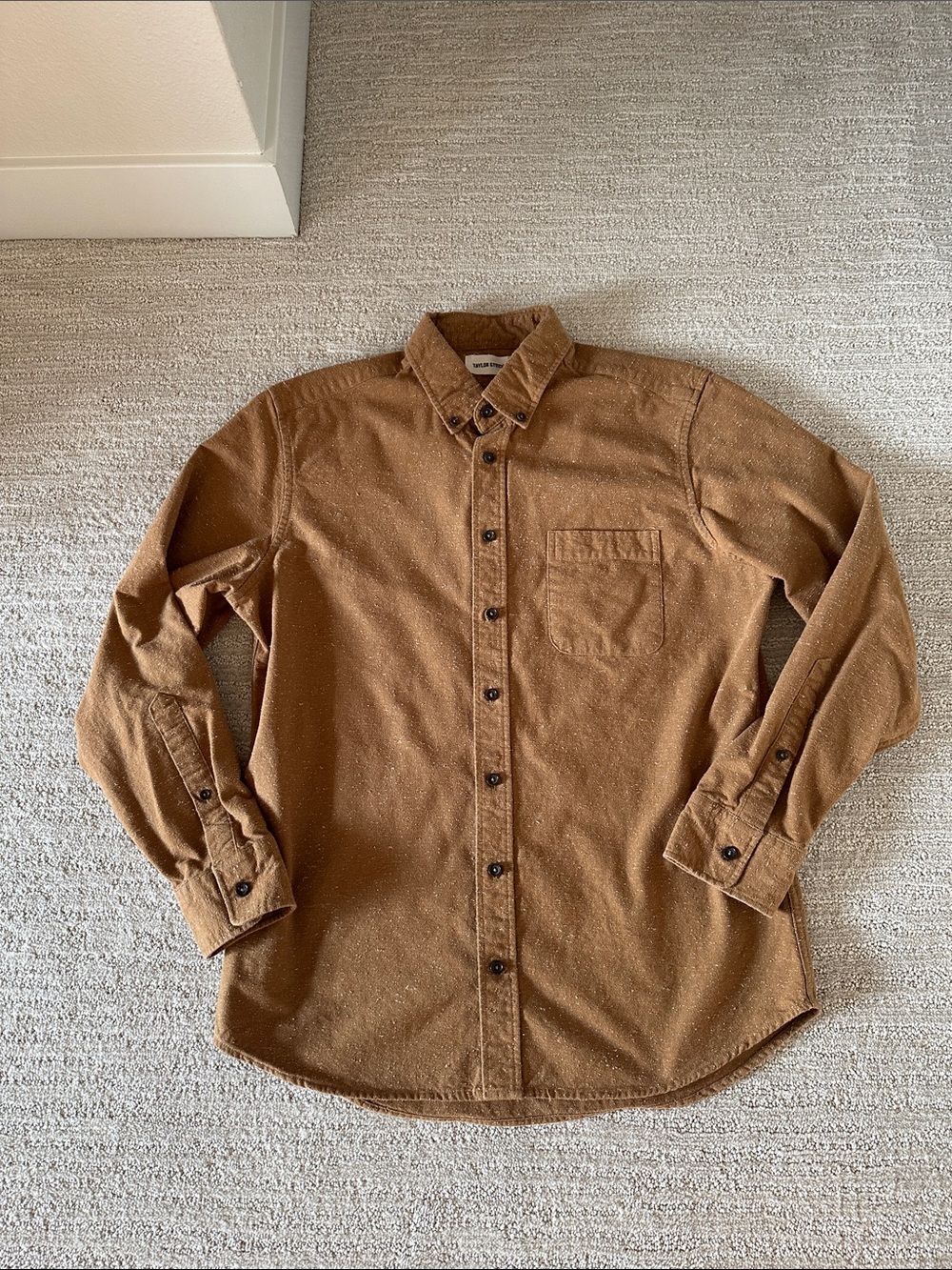 Taylor Stitch Speckled Brown Long-Sleeve Button-Down Shirt